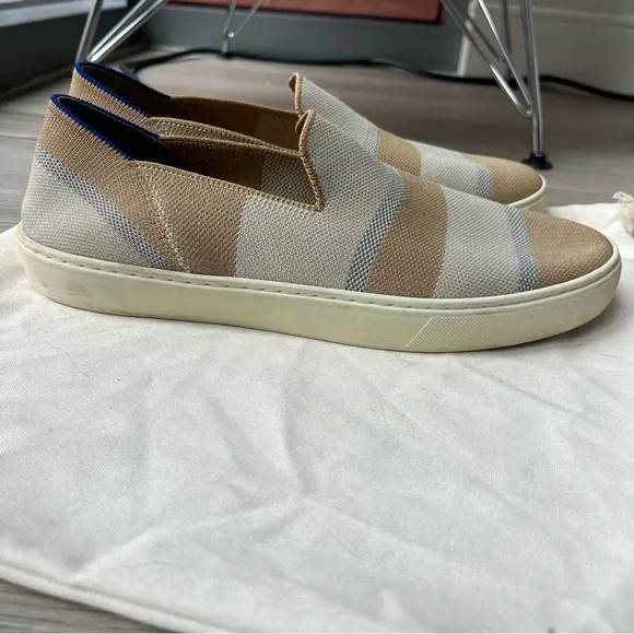 EUC 10.5 Rothy’s Birch Stripe Neutral Sneakers - Picture 5 of 7